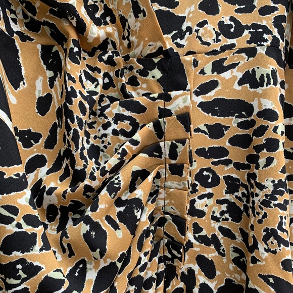 NWT TopShop Leopard Print Mock Wrap Midi Dress - Picture 7 of 10
